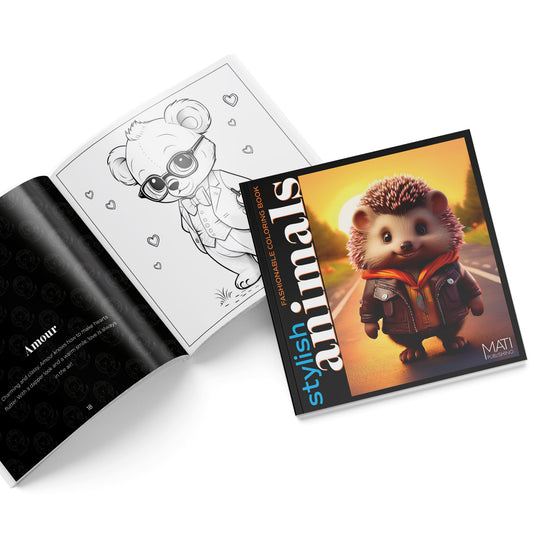 Stylish Animals inside spread – fashion animal characters to color | ages 4–8 | MATI Publishing