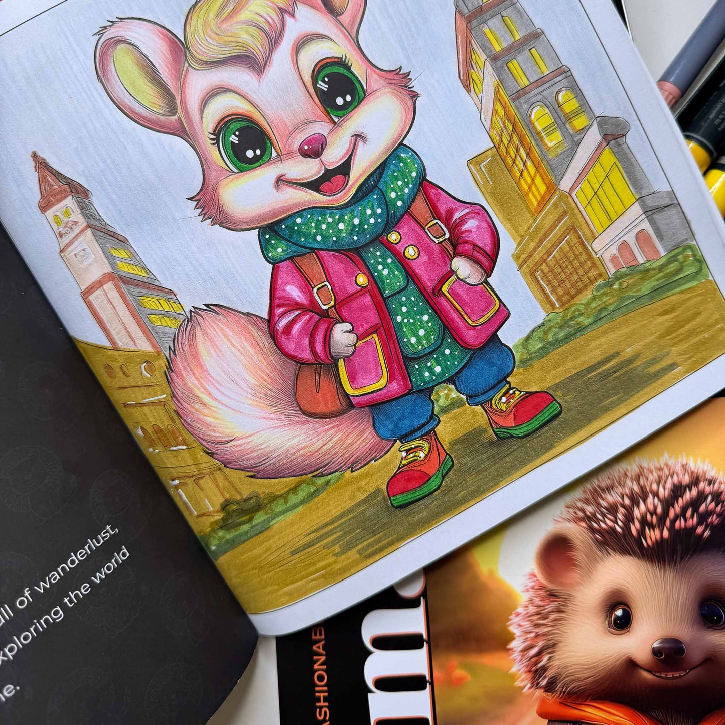 Stylish Animals —cover and coloring page in progress (ages 4–8) | MATI Publishing