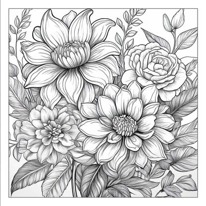 Exquisite Flowers – floral adult coloring book with detailed blossoms | MATI Publishing